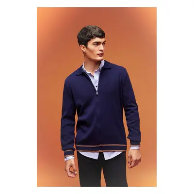 DEFACTO Standard Fit Polo Neck Cardigan