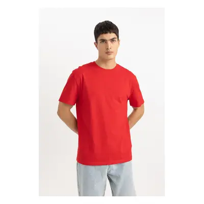 DEFACTO New Regular Fit Crew Neck Short Sleeve 100% Cotton Basic T-Shirt