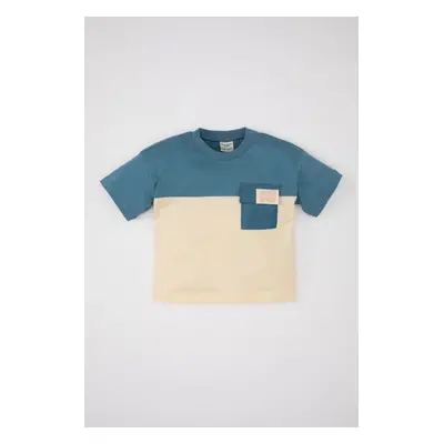 DEFACTO Baby Boy Crew Neck Color Block Short Sleeve T-Shirt