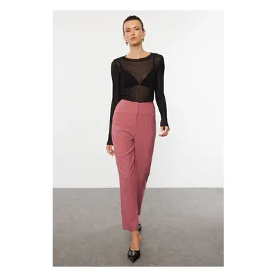 Trendyol Dark Dusty Rose Cigarette Skinny Leg Waist Seam Detailed Woven Trousers