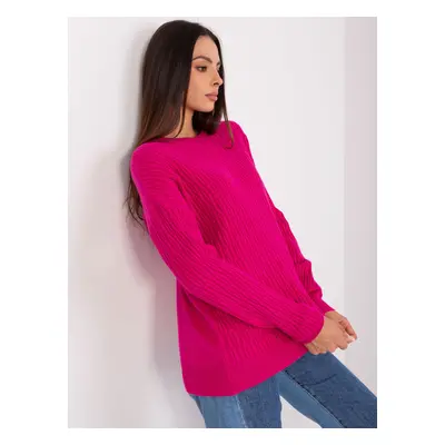 Women's fuchsia classic viscose sweater