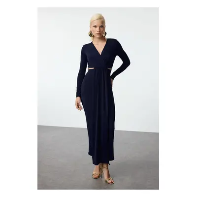 Trendyol Navy Blue Window/Cut Out Detail Knit Dress