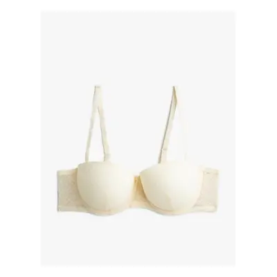 Koton Strapless Push Up Bra Supported Padded Covered Underwire