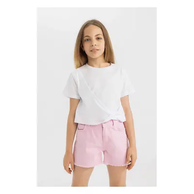 DEFACTO Girl Relax Fit Crew Neck Short Sleeve T-Shirt