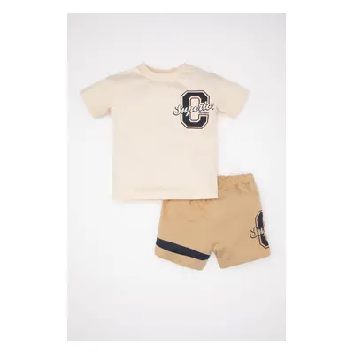 DEFACTO Baby Boy Printed Short Sleeve T-Shirt Shorts 2-Piece Set