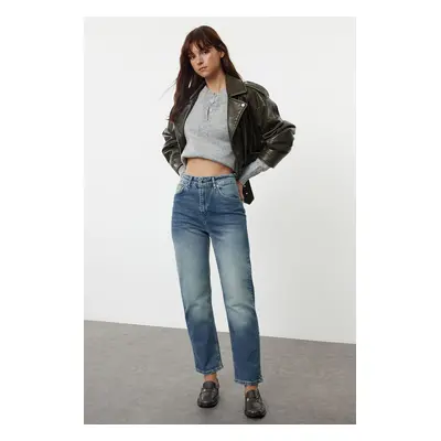 Trendyol Blue High Waist Straight Jeans