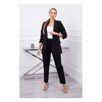 Elegant black jacket and trouser set