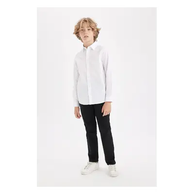 DEFACTO Boy Black Straight Leg Gabardine School Trousers