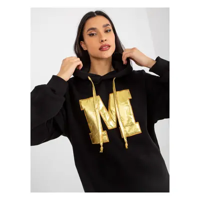 Women's black hoodie Letter