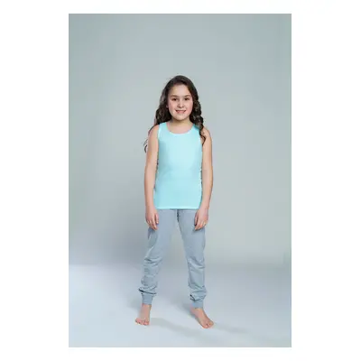 Tola T-shirt for girls with wide straps - pistachio