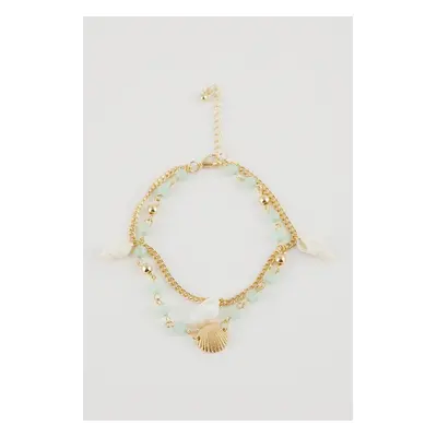 DEFACTO Women's Seashell Gold Anklet