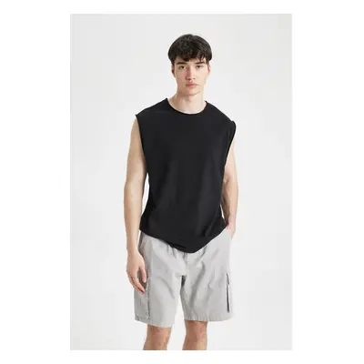 DEFACTO Boxy Fit Crew Neck Basic Plain Tank Top