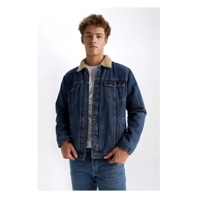 DEFACTO Slim Fit Faux Für Collar Jean Jacket