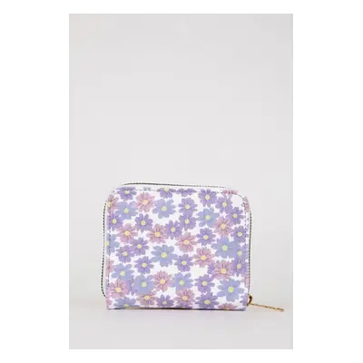 DEFACTO Women's Floral Patterned Faux Leather Wallet