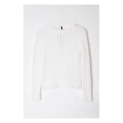 Trendyol Ecru Thin Transparent Look Knitwear Sweater