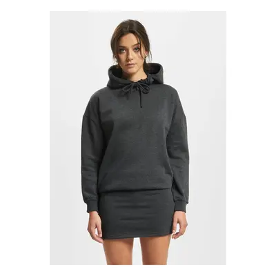 Women's Cropped Hoody Sweatshirt Dress - Grey