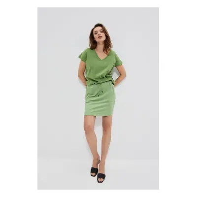 Plain skirt with pockets - green