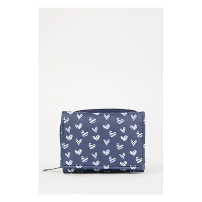 DEFACTO Women's Heart Patterned Faux Leather Wallet