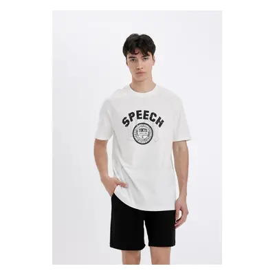 DEFACTO Regular Fit Crew Neck Printed Short Sleeve T-Shirt