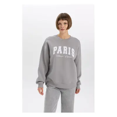 DEFACTO Oversize Fit Crew Neck Thick Sweatshirt