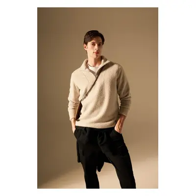 DEFACTO Regular Fit High Neck Plush Sweatshirt