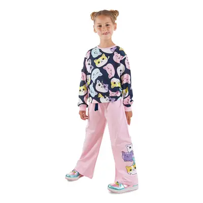 Denokids Cute Cats Girl's Tracksuit Set