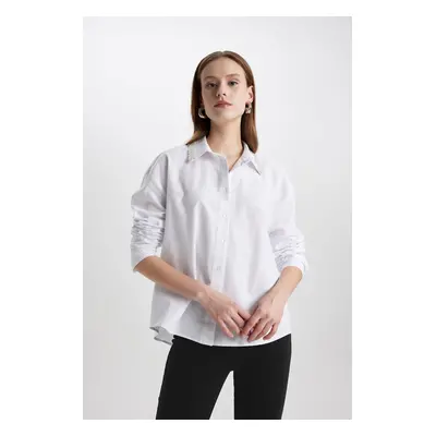 DEFACTO Oversize Fit Oxford Long Sleeve Shirt