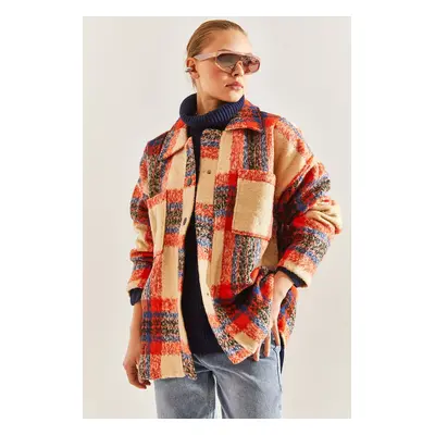 Bianco Lucci Women's Plaid Patterned Jacket