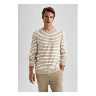 DEFACTO Standard Fit Striped Crew Neck Sweater