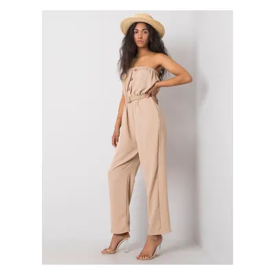 RUE PARIS Bézs jumpsuit övvel