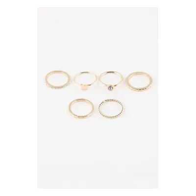 DEFACTO Women's 6-Piece Gold Ring