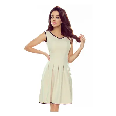 Flared dress with lace Bergamo - beige