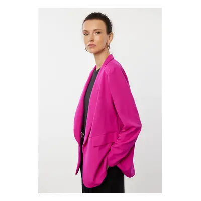 Trendyol Fuchsia Shawl Collar Regular Fit Blazer Jacket