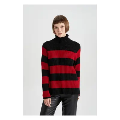 DEFACTO Oversize Fit Turtleneck Ribbed Sweater