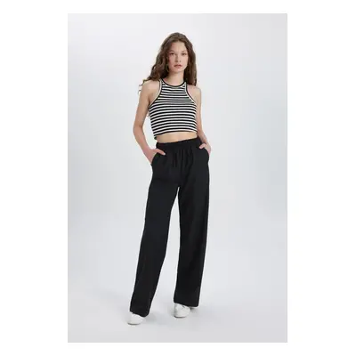 DEFACTO Wide Leg High Waist Standard Length Trousers