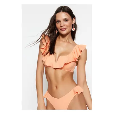 Trendyol lazac Bralette Flounce Bikini felső