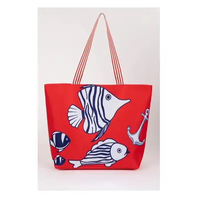 DEFACTO Women's Fish Patterned Canvas Handbag