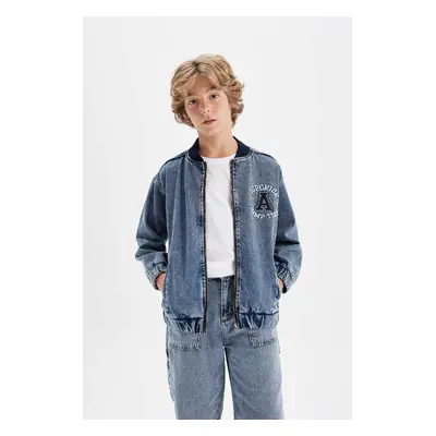 DEFACTO Boys College Collar Bomber Jean Jacket