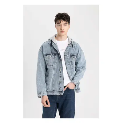 DEFACTO Oversize Fit Hooded Jean Jacket