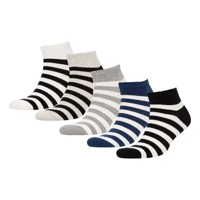 DEFACTO Men's 5-Pack Cotton Ankle Socks