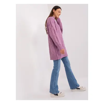 Purple women's turtleneck knit dress