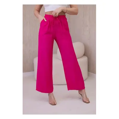 Viscose wide fuchsia trousers