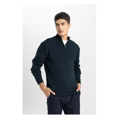 DEFACTO Standard Fit High Neck Zippered Sweater