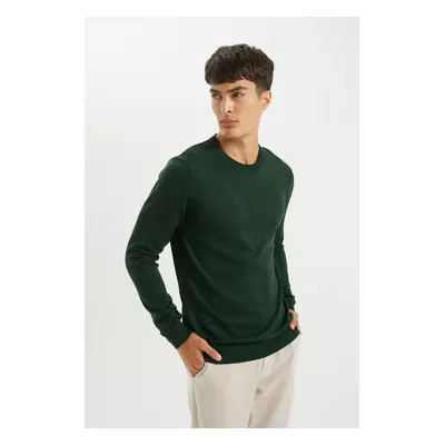 DEFACTO Standard Fit Regular Cut Crew Neck Basic Plain Knitwear Casual Sweater