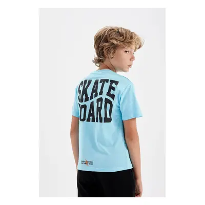 DEFACTO Boy's Crew Neck Printed Short Sleeve T-Shirt