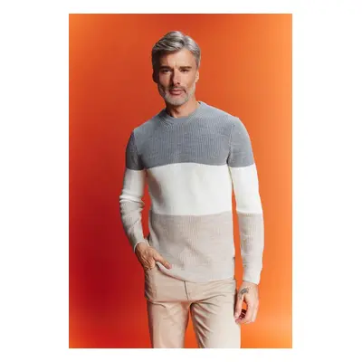 DEFACTO Standard Fit Striped Crew Neck Sweater