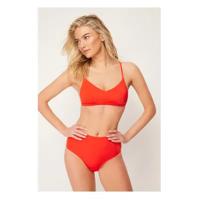 Trendyol Red High Waist Regular Bikini Bottom