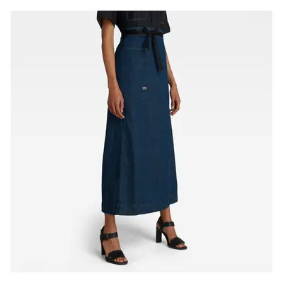 G-STAR Skirt - A-line Maxi Wrap Skirt Dark Blue