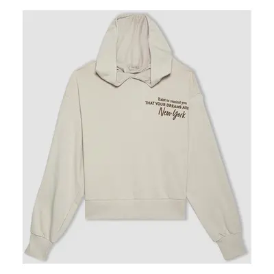 DEFACTO Hooded Zippered Basic Sweatshirt