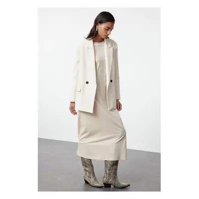 Trendyol Beige Long Sleeve Long Lining Undershirt Dress